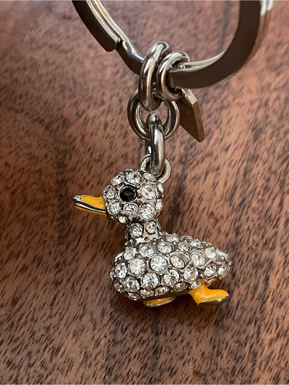 COACH Swarovski Crystal Embossed Tiny Duck Bag Charm - Picture 9 of 9